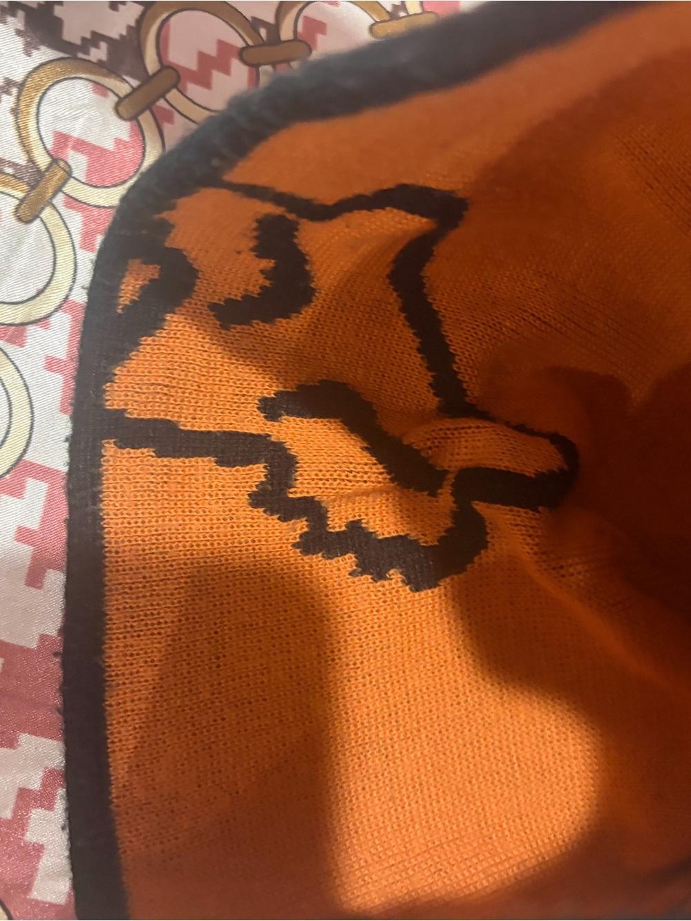 MensGrey Camo Beanie with Grey with Orange reversible beanie - Picture 2 of 3